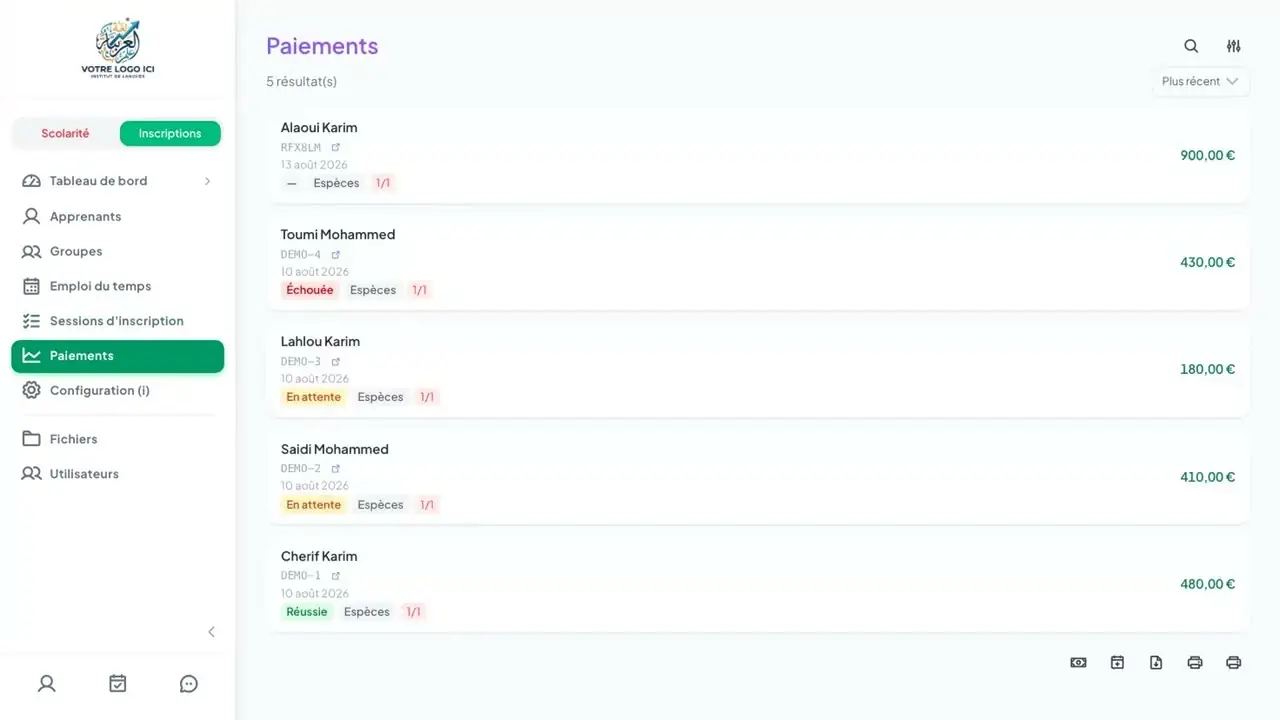 Démonstration de l'inscription en ligne avec Nezam